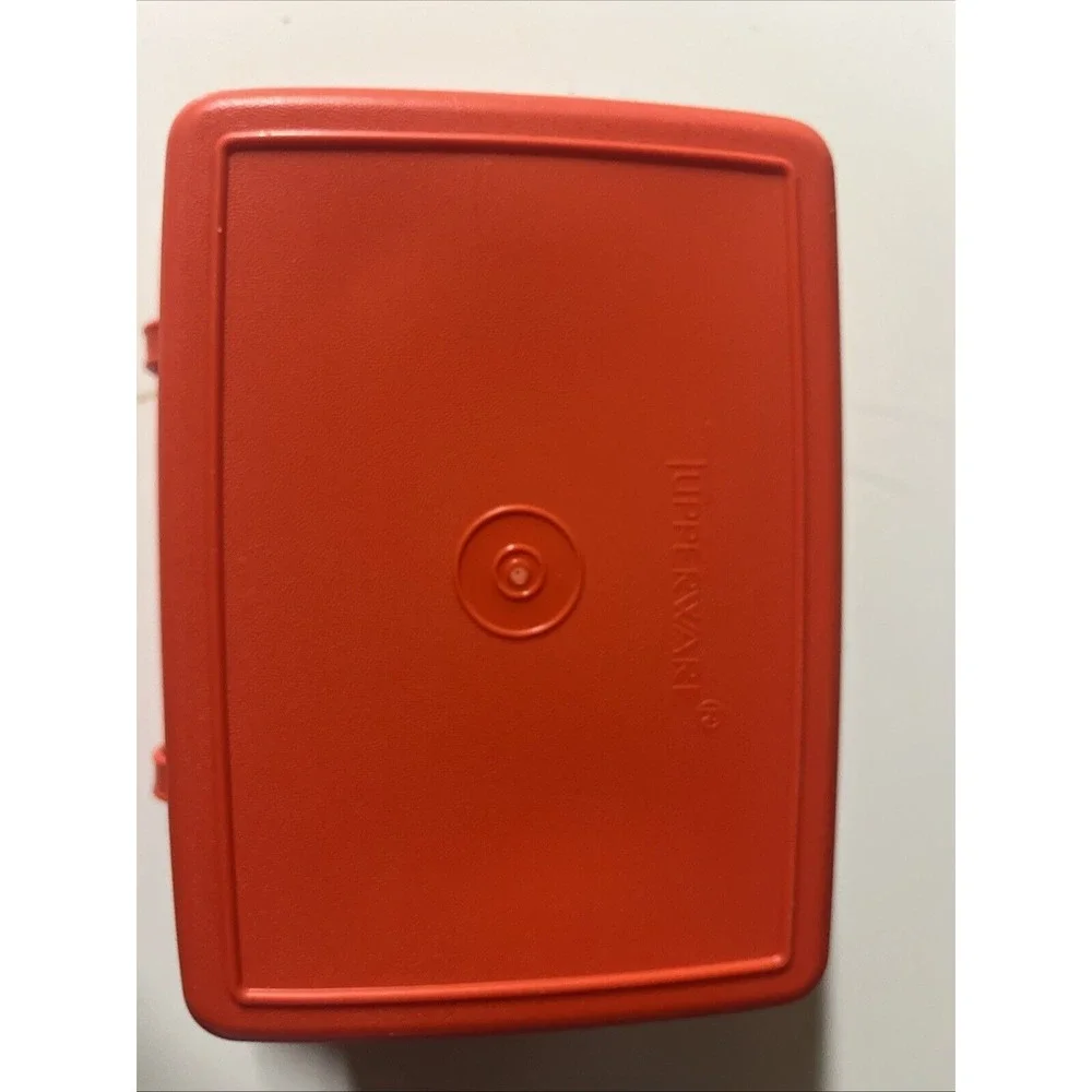 Vintage TUPPERWARE 1970s RED PACK N GO Lunch Box Container 8